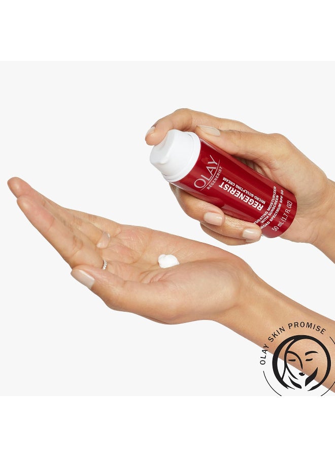 Olay Regenerist Micro-Sculpting Cream Face Moisturizer with Sunscreen SPF 30 Broad Spectrum 1.7 Fl Oz, Serum + SPF 30 - Image 4